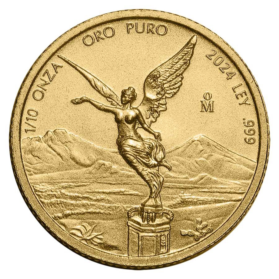 Gouden Mexican Libertad 0.1 oz 2024 front 101munten Mexican Libertad 1/10 oz