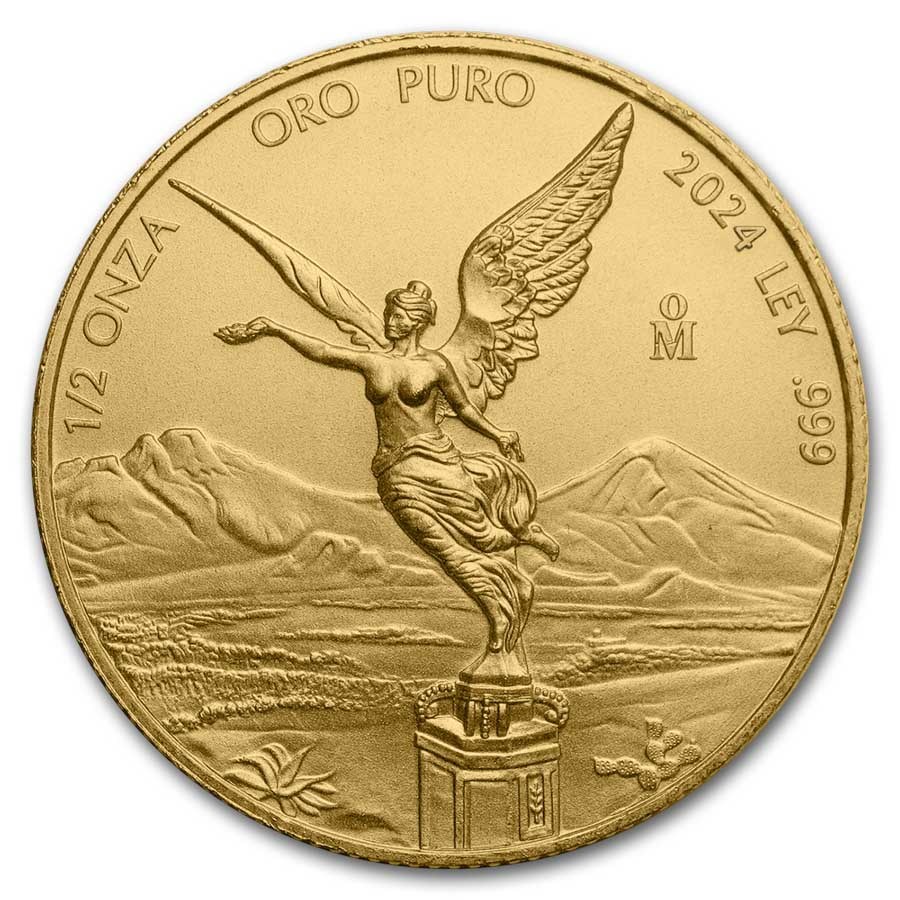 Gouden Mexican Libertad 0.5 oz 2024 front 101munten Mexican Libertad 1/2 oz