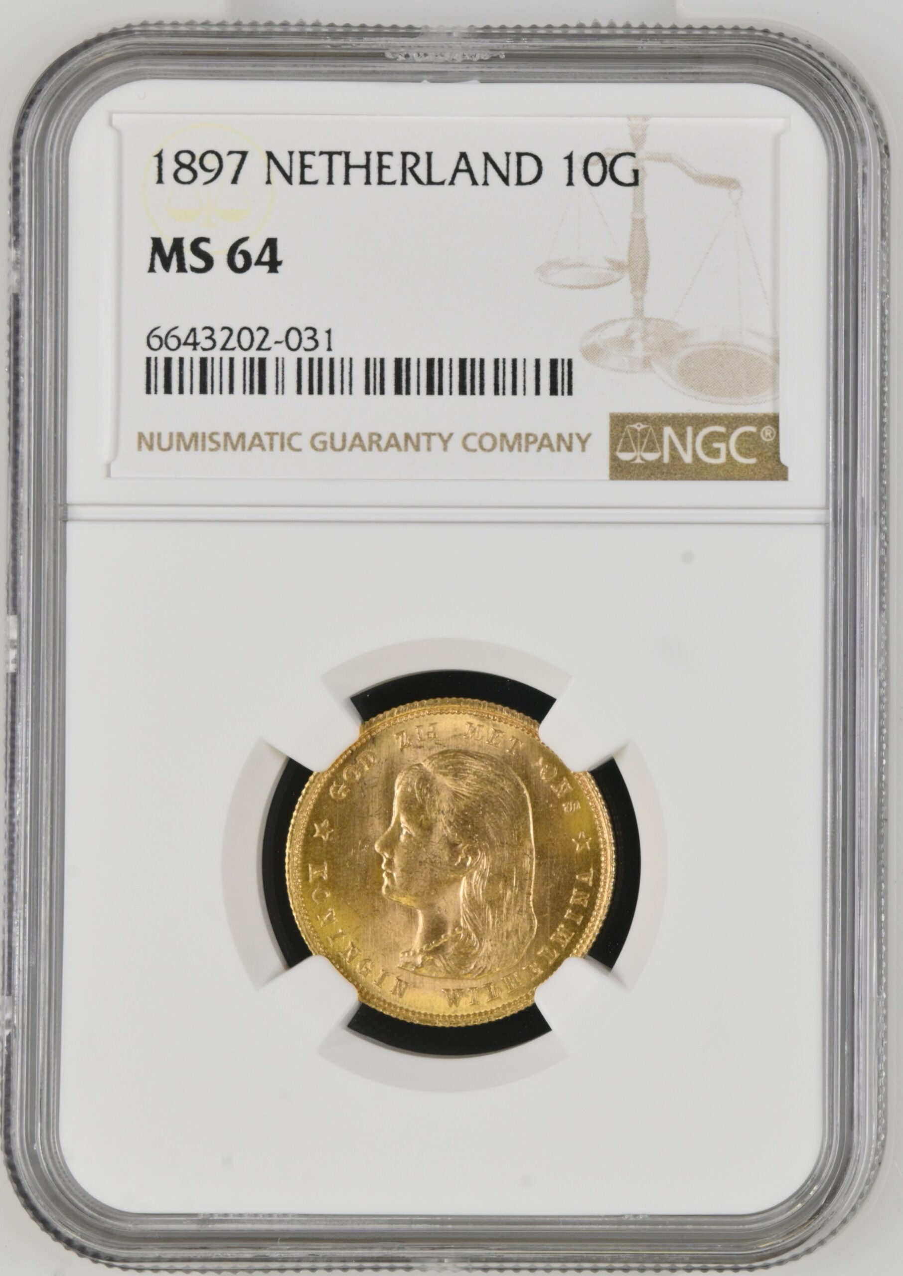 NGC6643202-031_OBV `10 gulden 1897 MS64 positie streepje onder 7