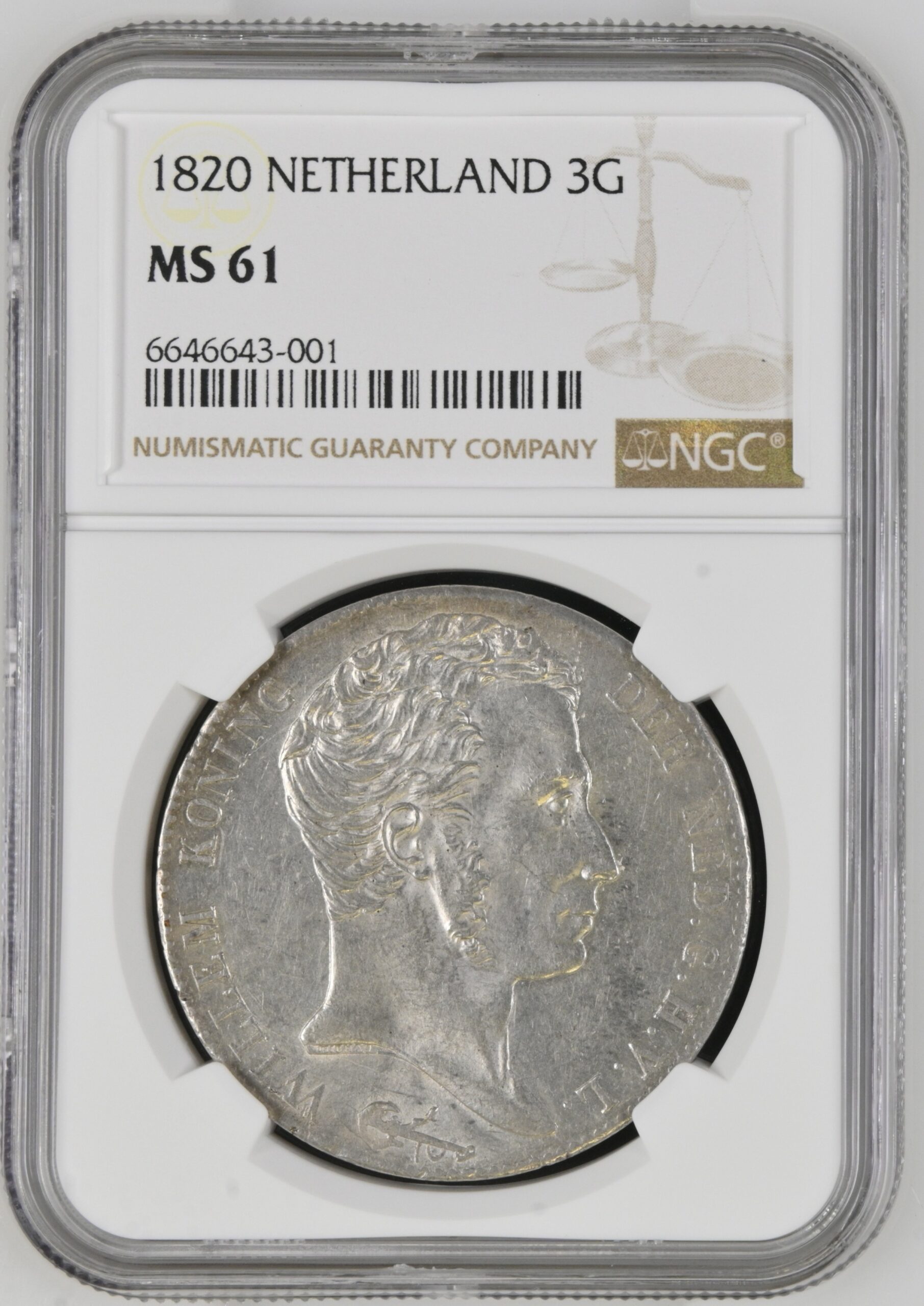 NGC6646643-001_OBV 3 gulden 1820 MS61 NGC