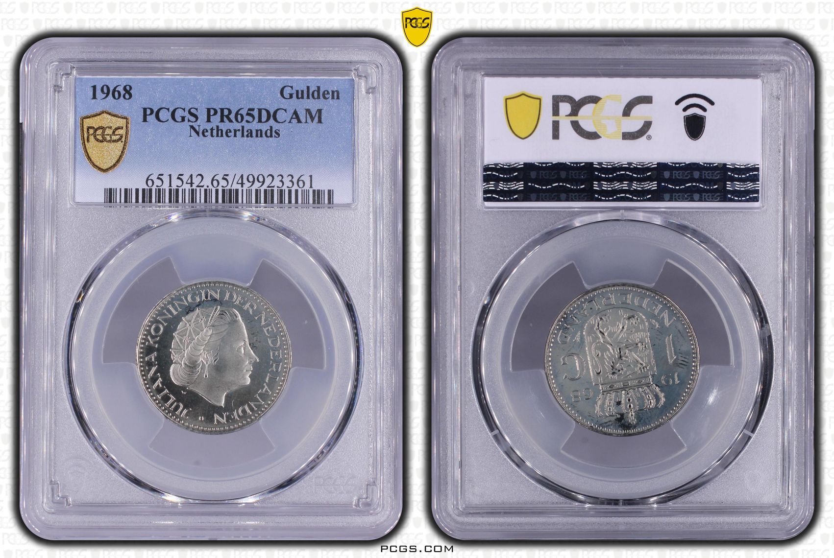 nikkelen 1 gulden 1968 Proof Pr65DCAM PCGS nikkelen 1 gulden 1968 Proof Pr65DCAM PCGS