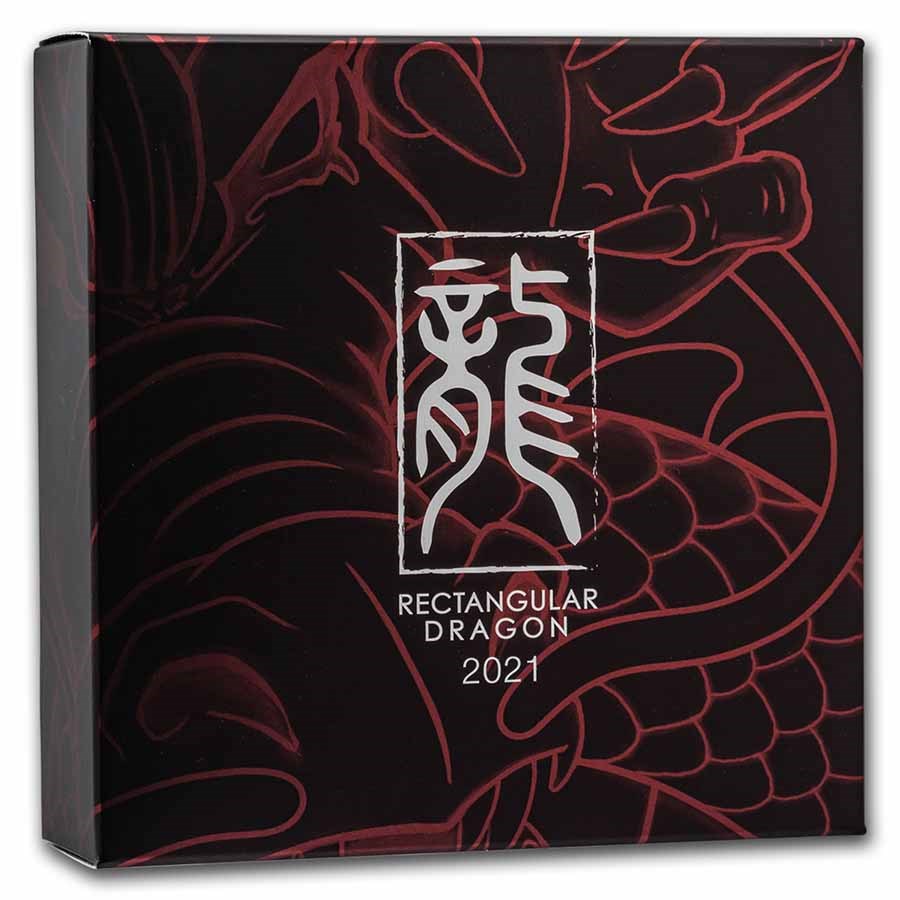 rectangle dragon 2021 proof zilver - box