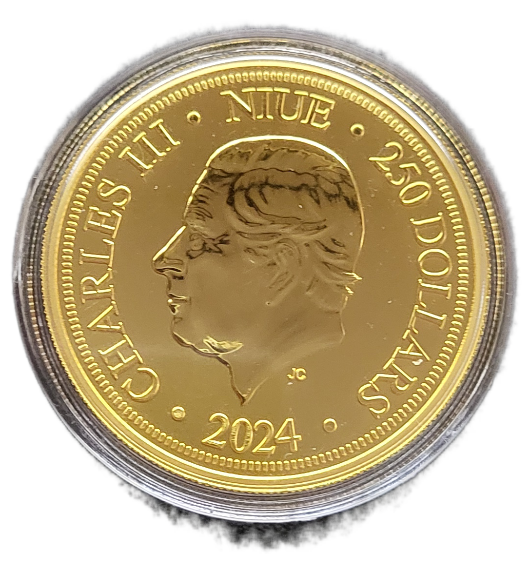 year of te dragon 1 oz goud Niue - back