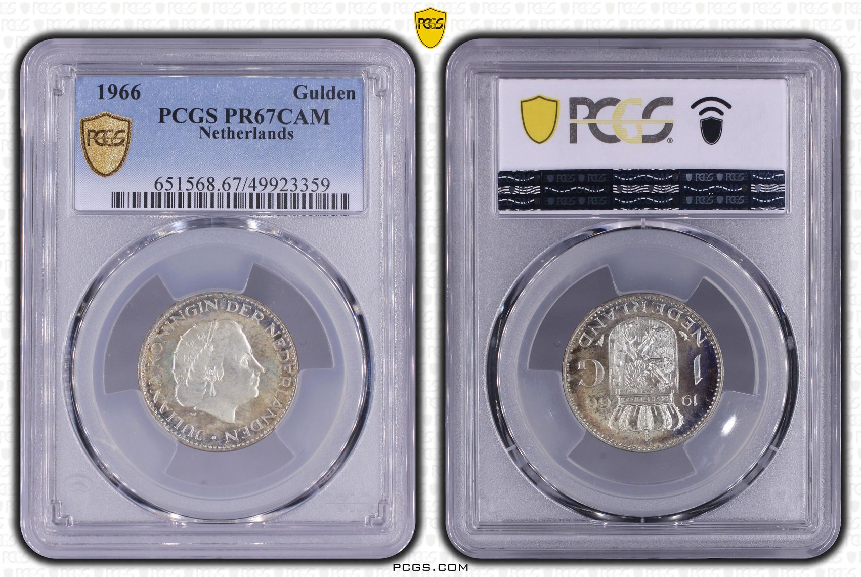 zilveren 1 gulden 1966 Proof Pr67 Cam PCGS zilveren 1 gulden 1966 Proof Pr67 Cam PCGS