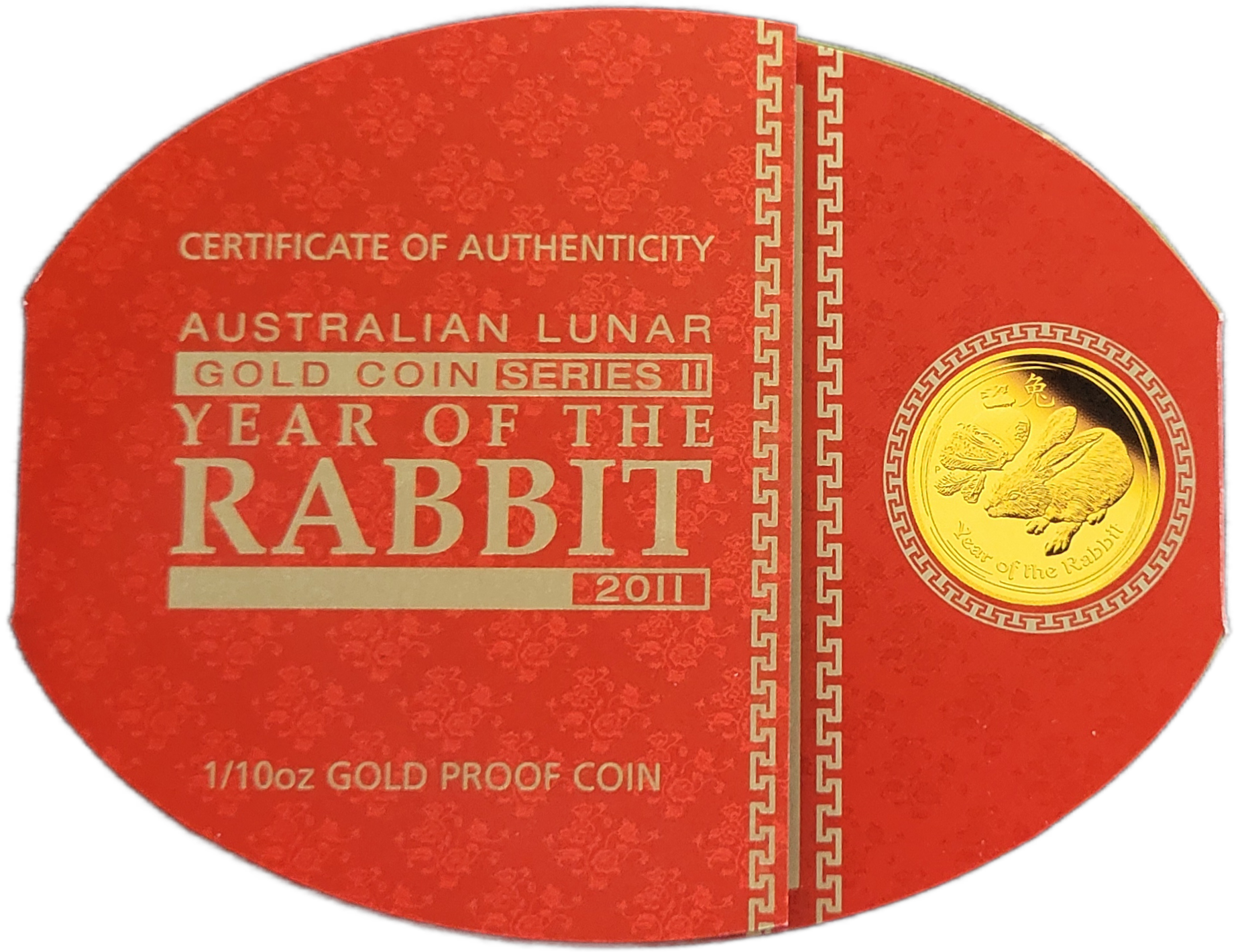 1.10year of the rabbit goud proof -cert.