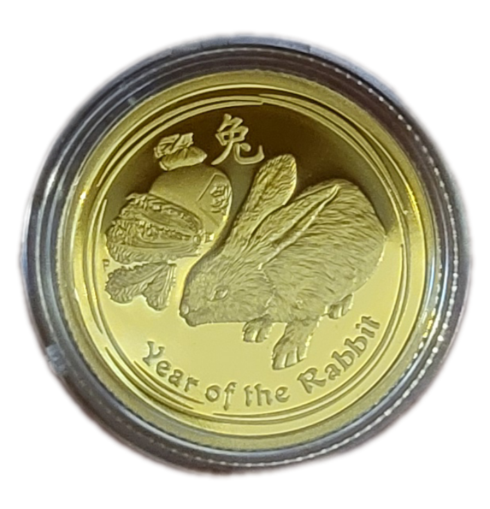 1.10year of the rabbit goud proof -front year of the rabbit
