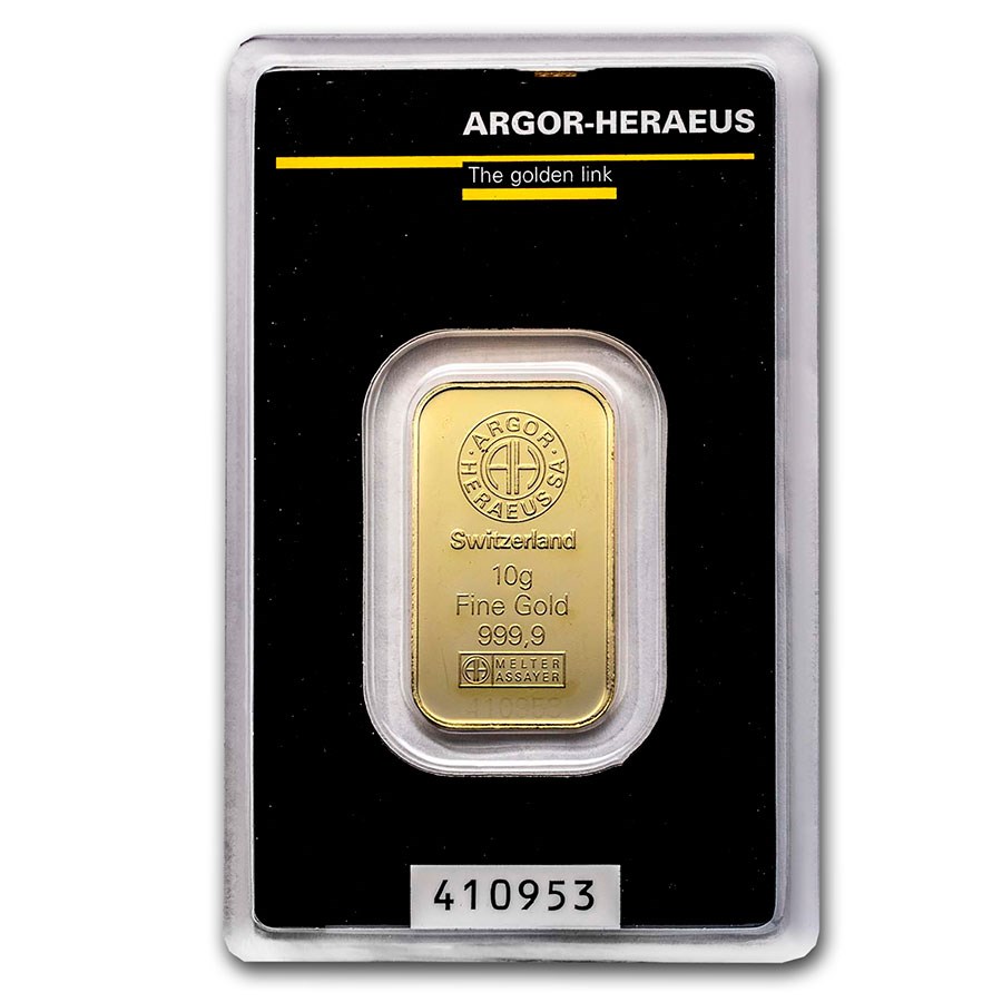 10-gram-goud baar argor heraeus-front argor heraeus