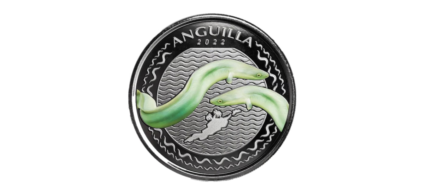 Anguilla Eel 1 oz 2024 coloured front 101munten anguilla eel