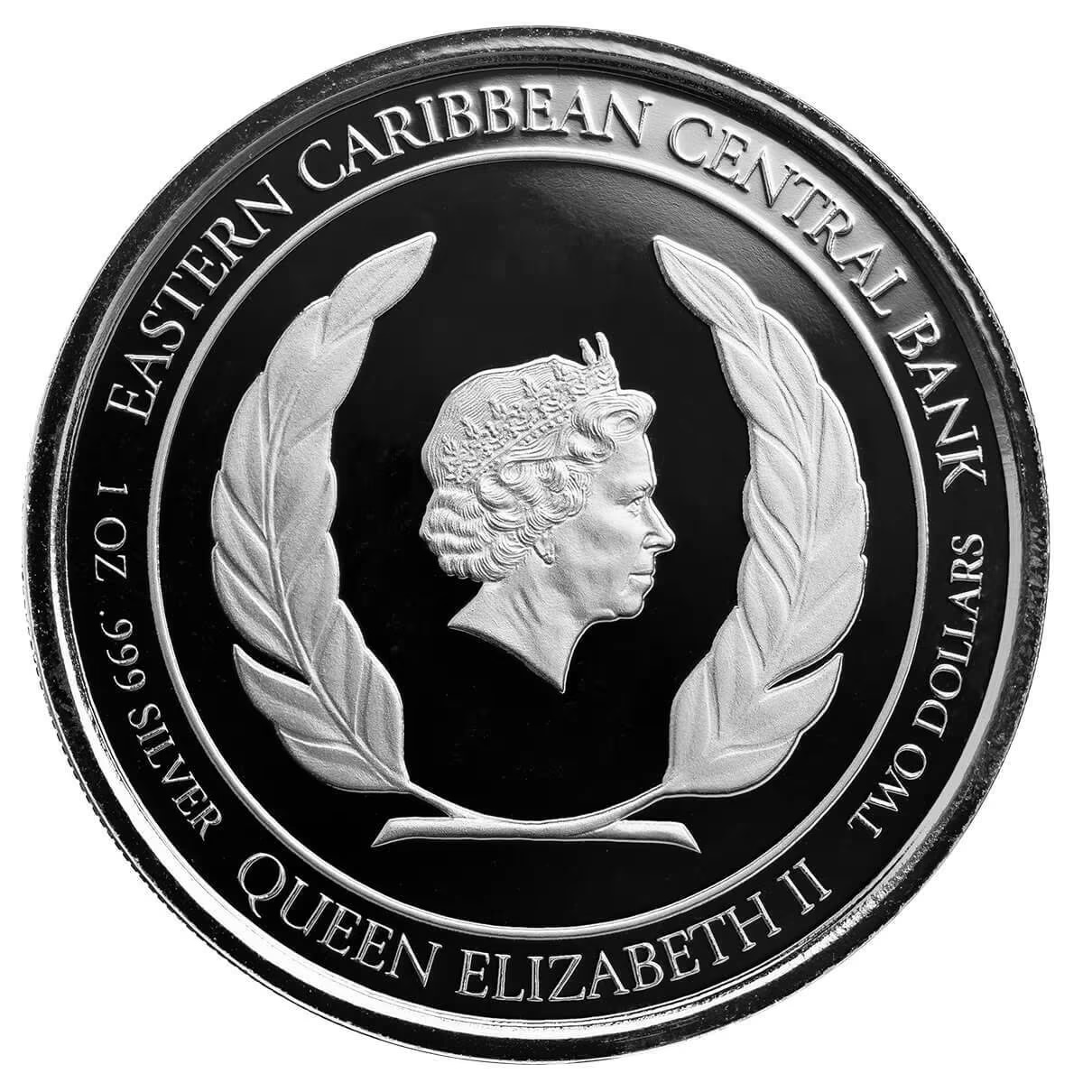 EC8 Dominica Mountain Chicken 1 oz 2022 coloured back 101munten mountain chicken