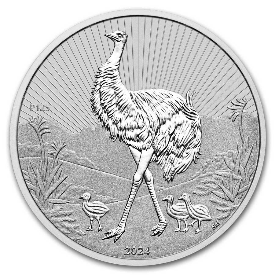 mother and baby Emu 2 oz 2024 -front mother and baby emu