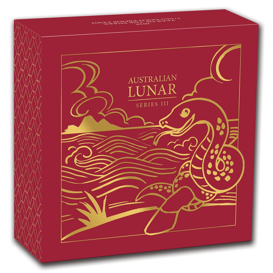 year of the snake 1.10 oz goud proof- box year of the snake