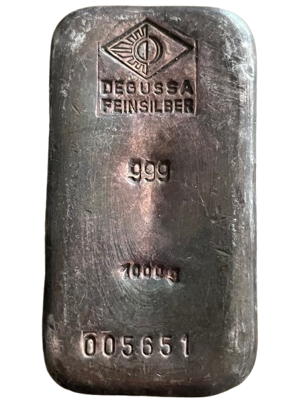 1 kg Degussa zilverbaar