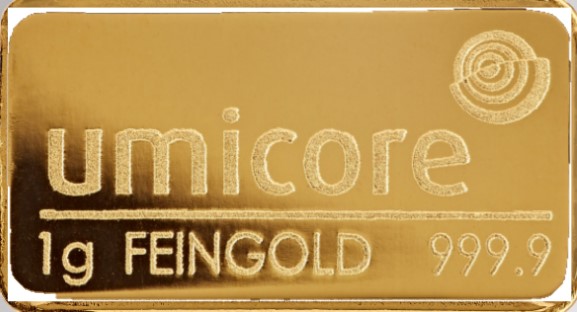 1 gram goudbaar Umicore