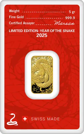 5 gram goudbaar Argor Heraeus Year of the Snake 2025