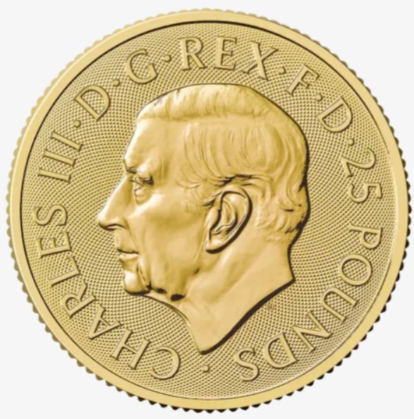 Gouden Britannia 0.25 oz 2025 back 101munten Gouden Britannia 1/4 oz 2025