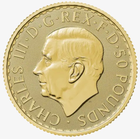 Gouden Britannia 0.5 oz 2025 back 101munten Gouden Britannia 1/2 oz 2025