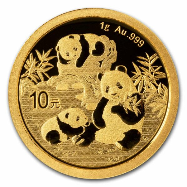 Gouden China Panda 1 gram 2025 met gewicht