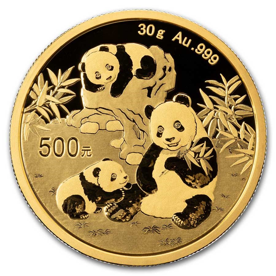 Gouden China Panda 30 gram 2025 met gewicht Gouden China Panda 30 gram 2025 met gewicht