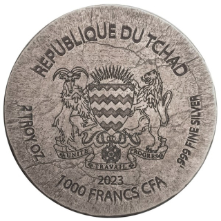 Chad Achnaton 2 oz 2023 back 101munten Achnaton