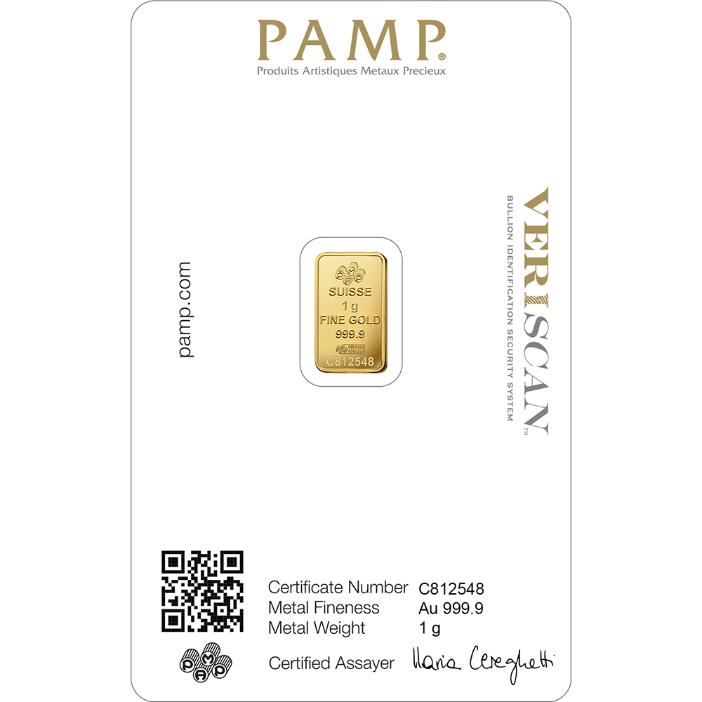 1 gram goudbaar Pamp Suisse Lady Fortuna az 1 gram goudbaar Pamp Suisse Lady Fortuna