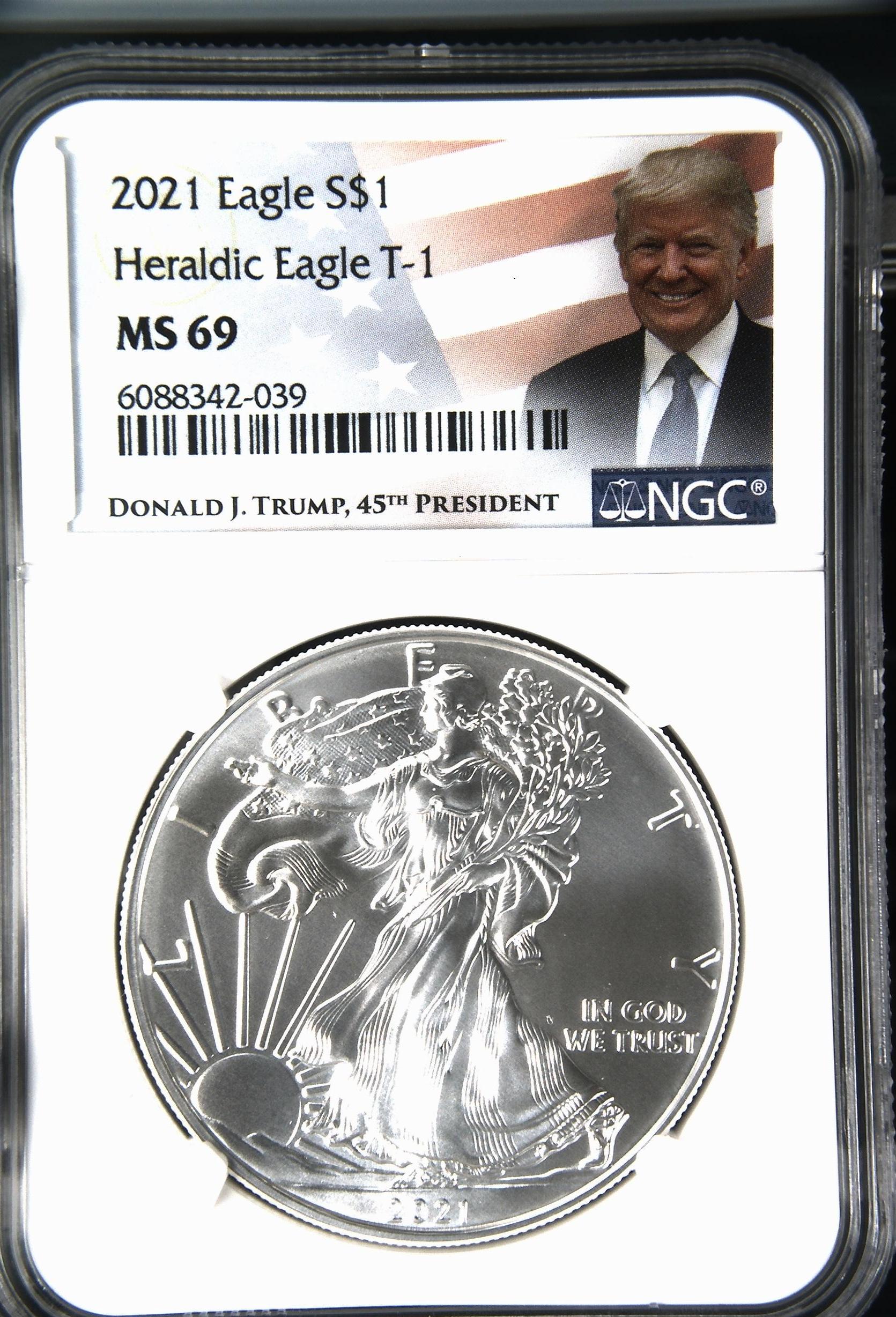 American Eagle 1oz Type I 2021 NGC MS69 Trump label American Eagle 1oz Type I 2021 NGC MS69 Trump label