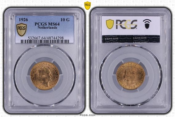 Gouden 10 gulden serie 1911-1933 9 slabs-1926