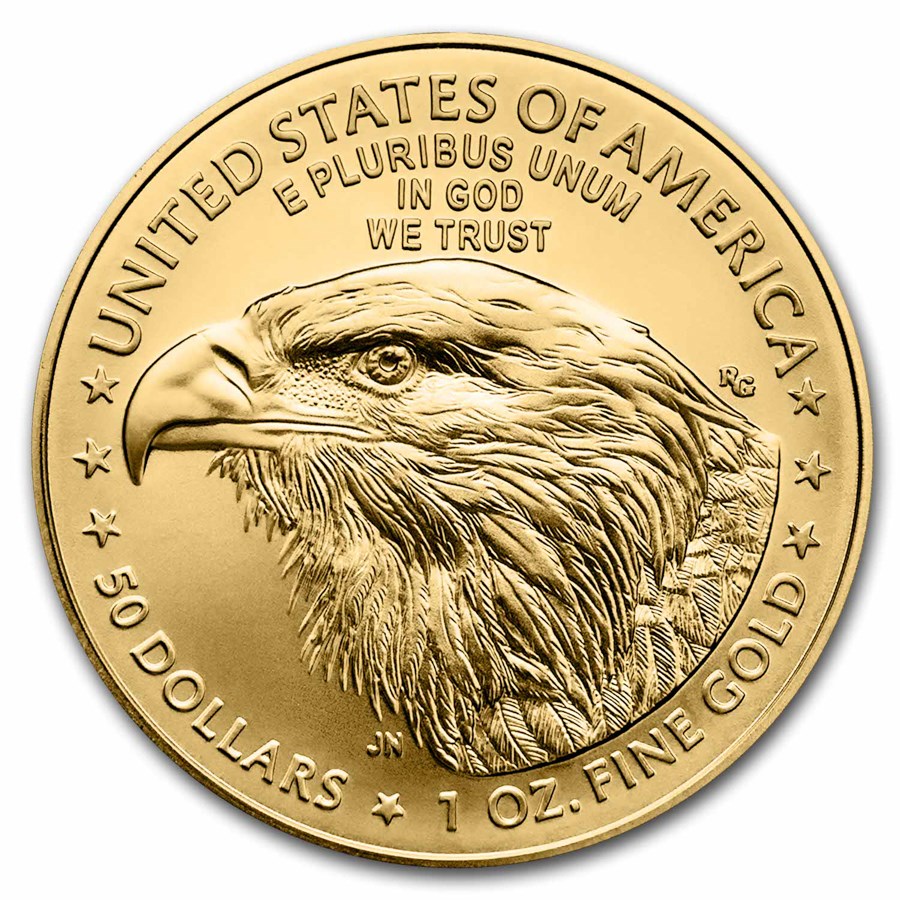 Gouden American Eagle 1 oz 2025 achterkant Gouden American Eagle 1 oz 2025 achterkant