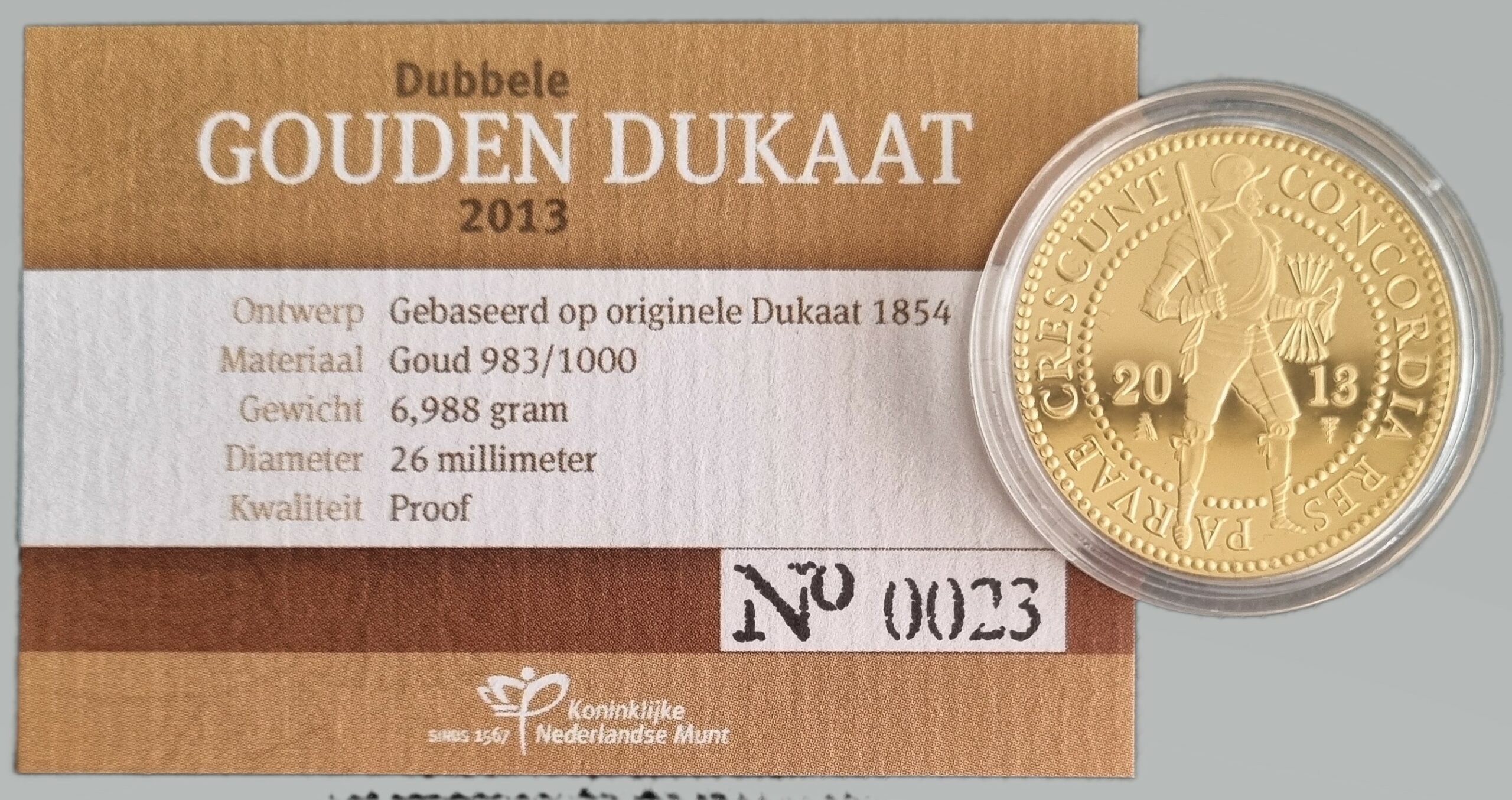 Gouden dubbele dukaat 2013 cert 101munten Dubbele Gouden Dukaat 2013