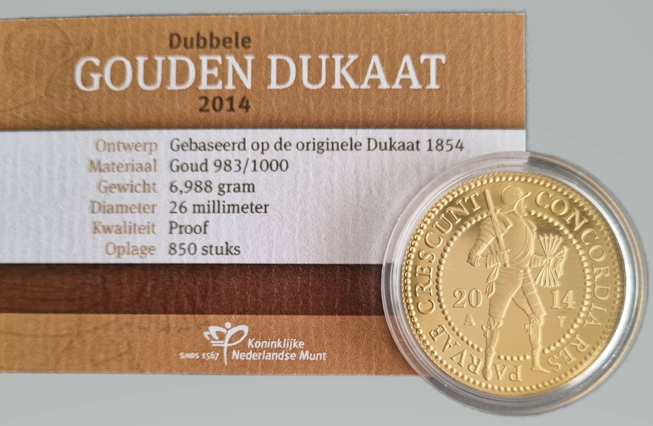 Gouden dubbele dukaat 2014 cert 101munten Dubbele Gouden Dukaat 2014