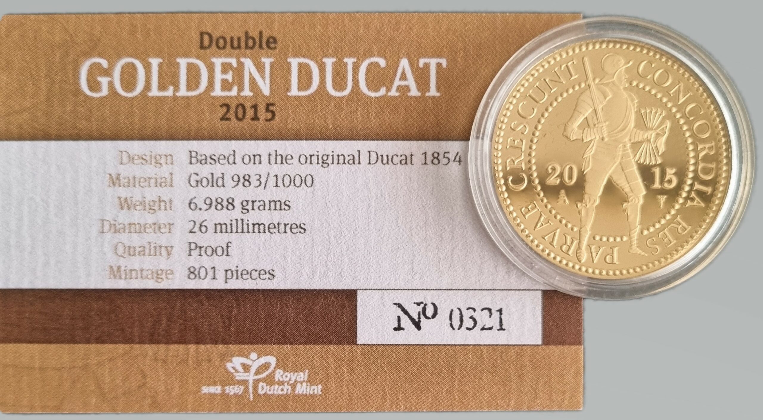 Gouden dubbele dukaat 2015 cert 101munten Dubbele Gouden Dukaat 2015