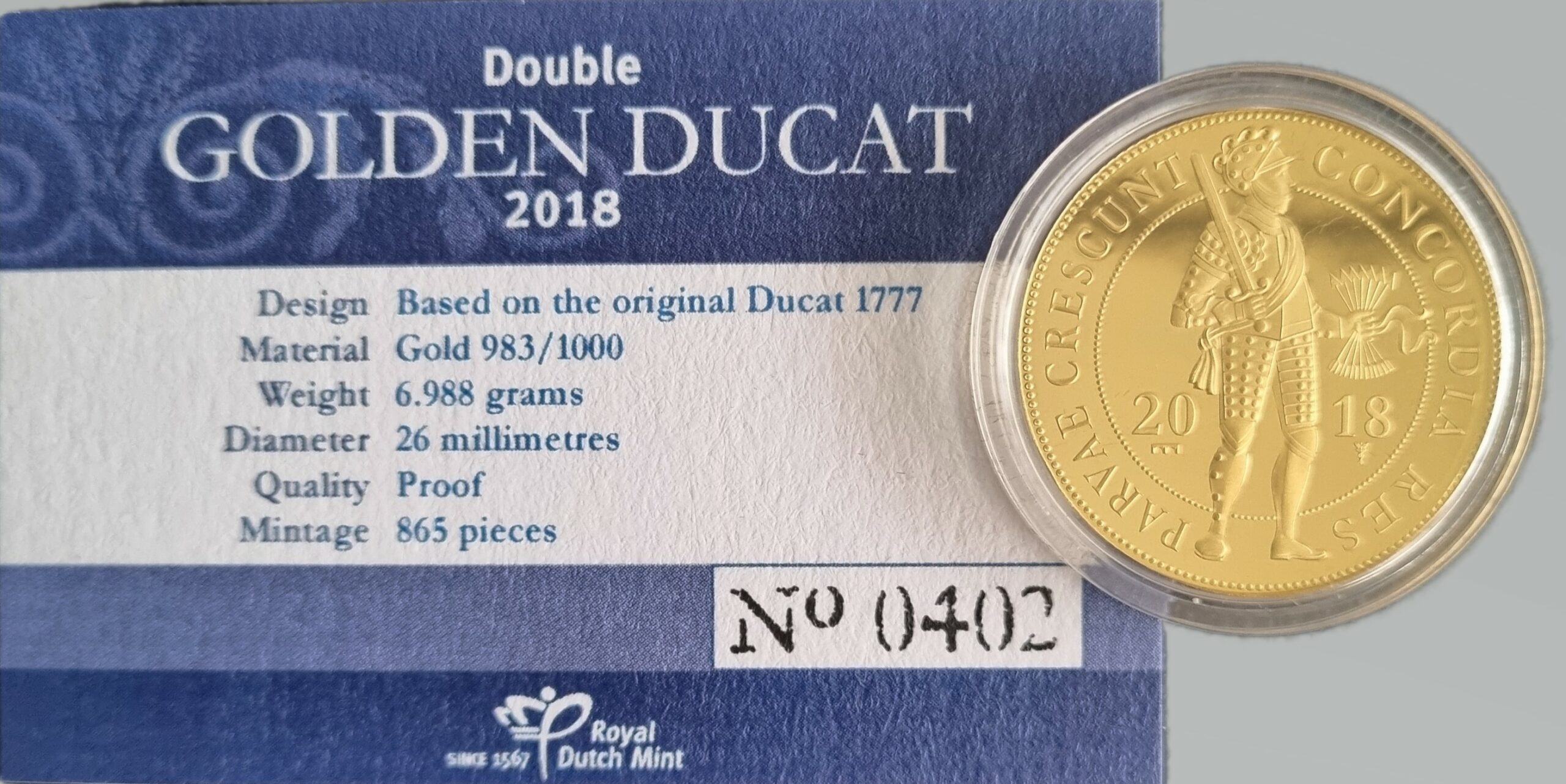 Gouden dubbele dukaat 2018 cert 101munten Dubbele Gouden Dukaat 2018