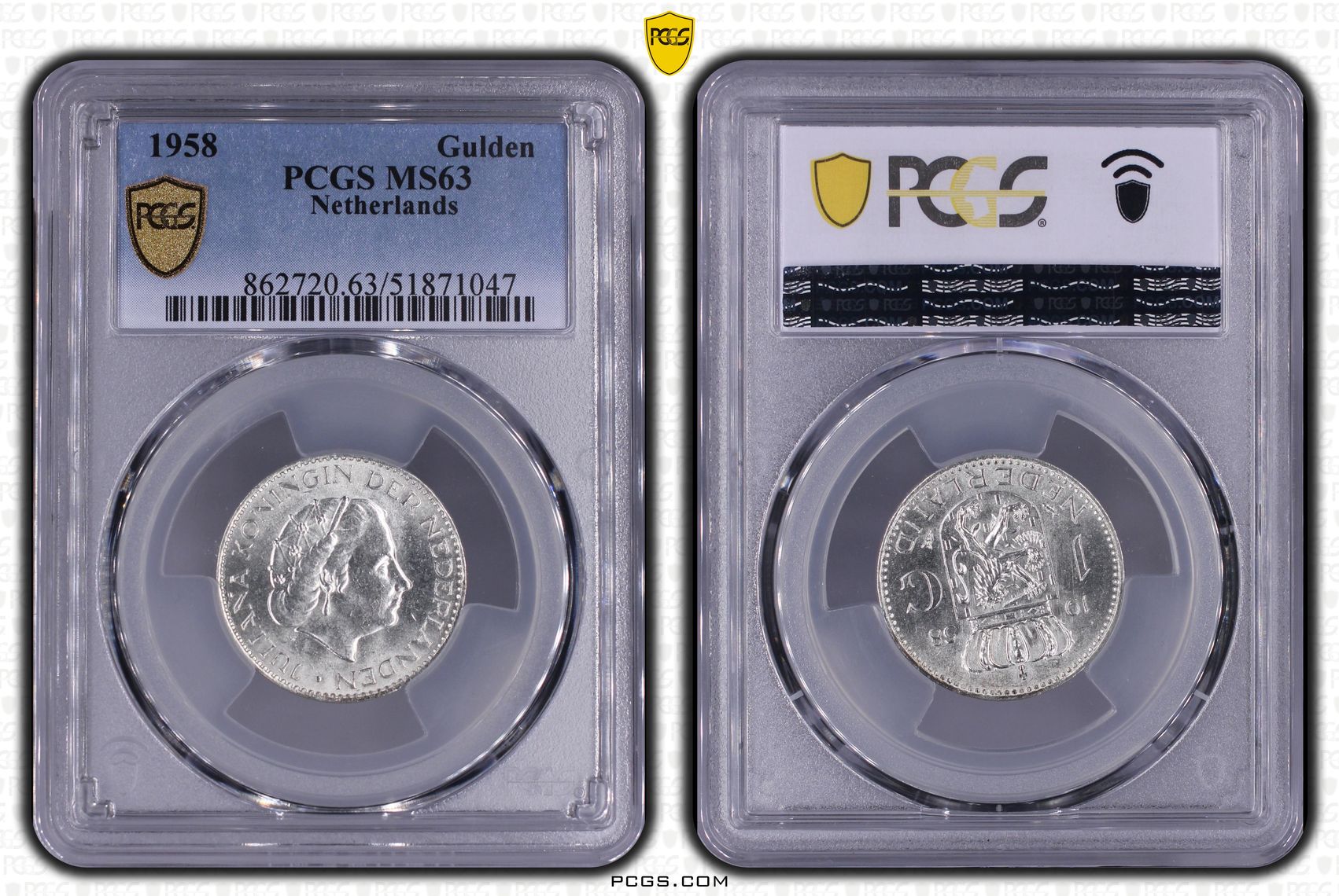 1 gulden 1958 MS63 PCGS 1 gulden 1958 MS63 PCGS