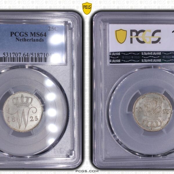 25 cent 1825 Utrecht MS64 PCGS