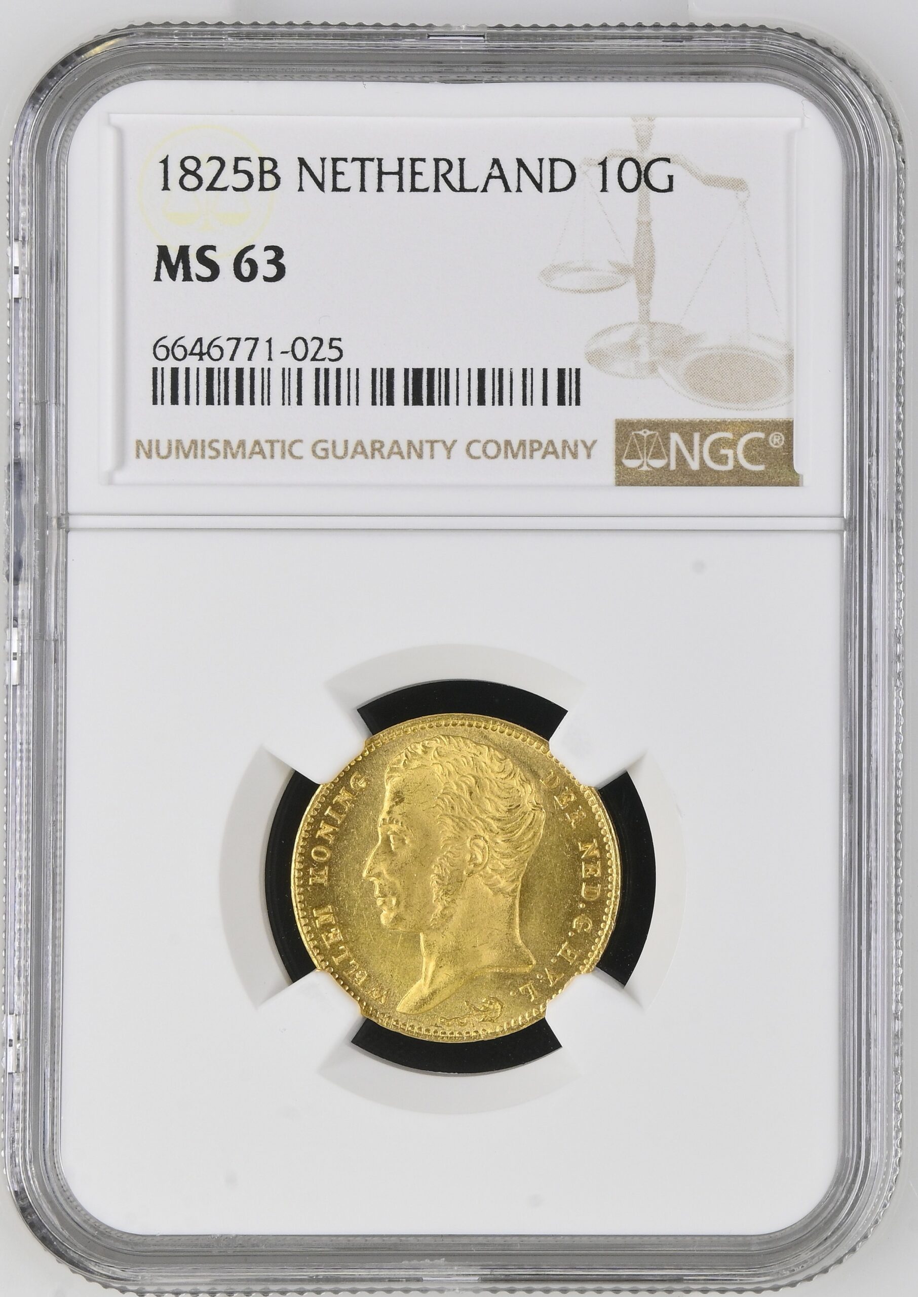 10 gulden 1825 Brussel MS63 NGC 10 gulden 1825 Brussel MS63 NGC