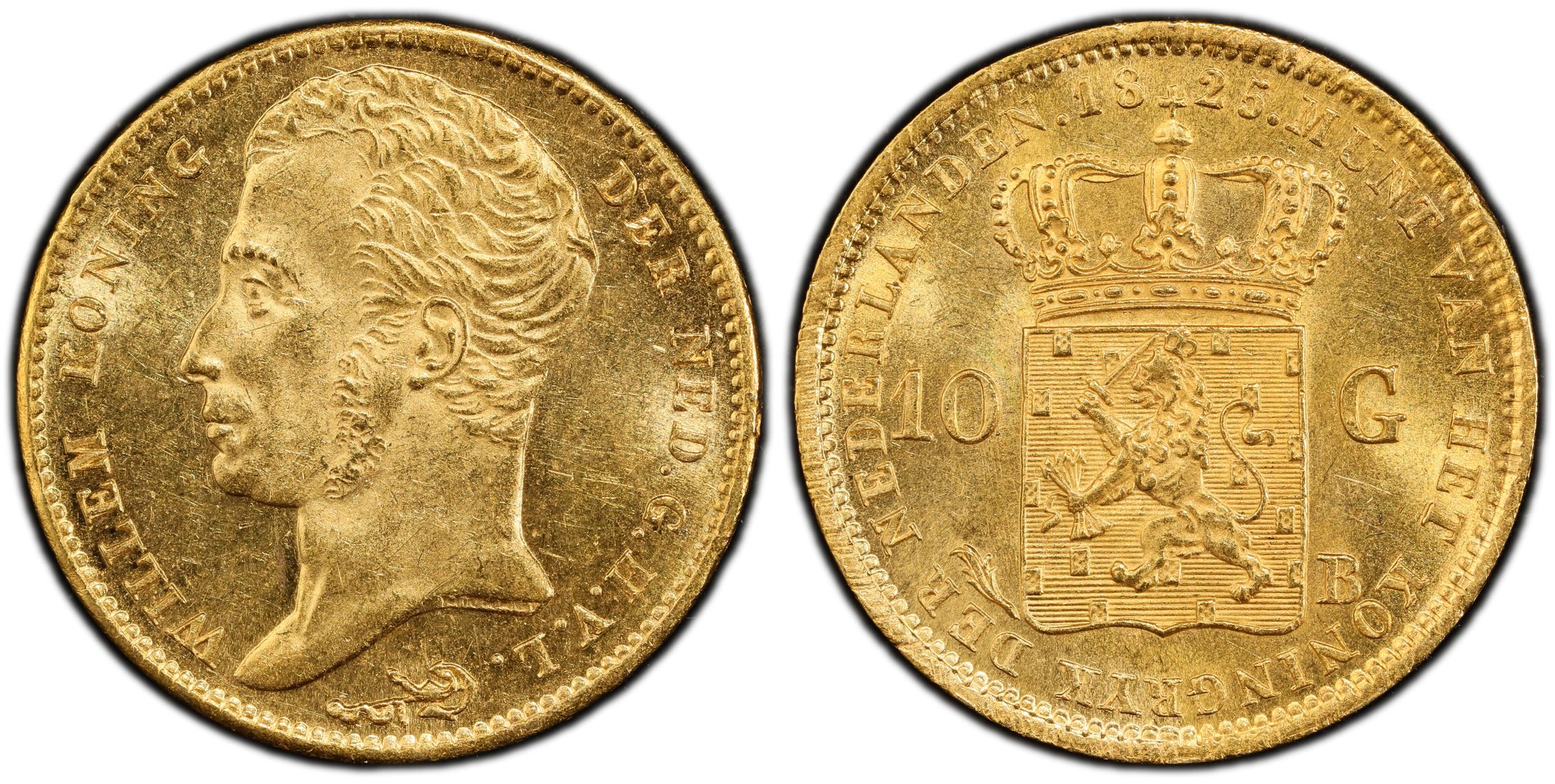 10 gulden 1825 Brussel MS63 PCGS 10 gulden 1825 Brussel MS63 PCGS