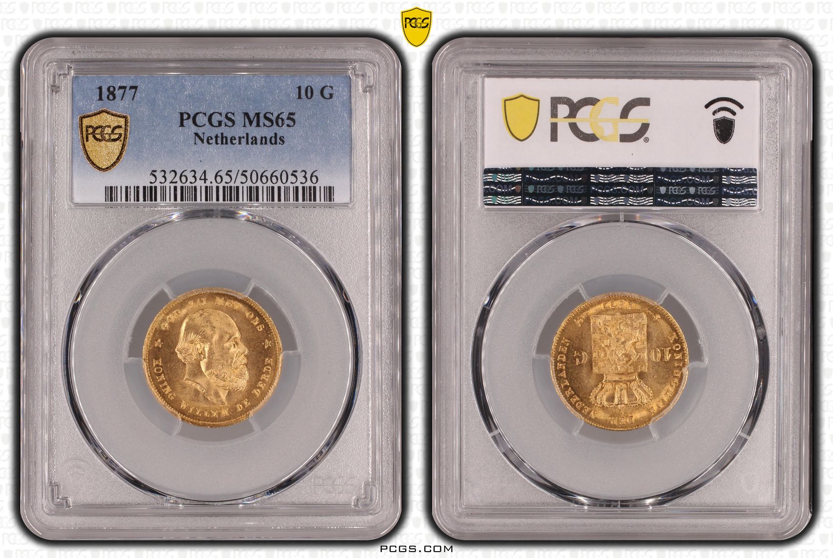 10 gulden 1877 MS65 PCGS 10 gulden 1877 MS65 PCGS