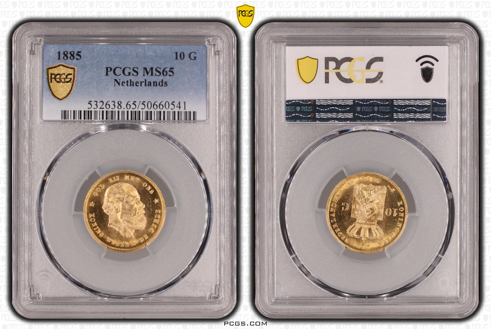 10 gulden 1885 MS65 PCGS 10 gulden 1885 MS65 PCGS