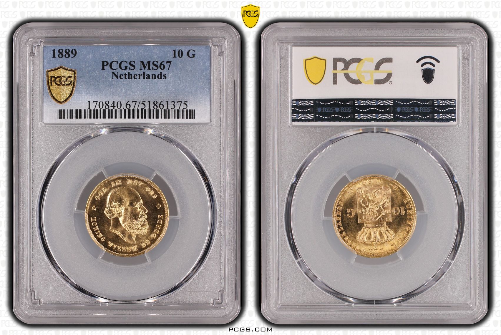 10 gulden 1889 MS67 PCGS 10 gulden 1889 MS67 PCGS