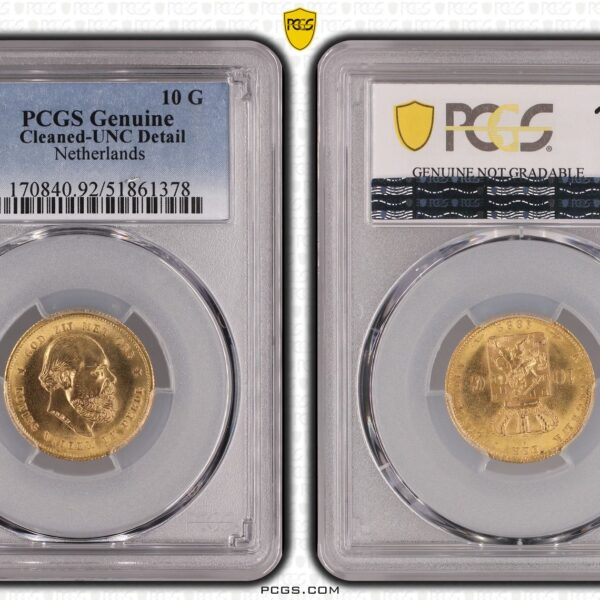 10 gulden 1889 unc detail