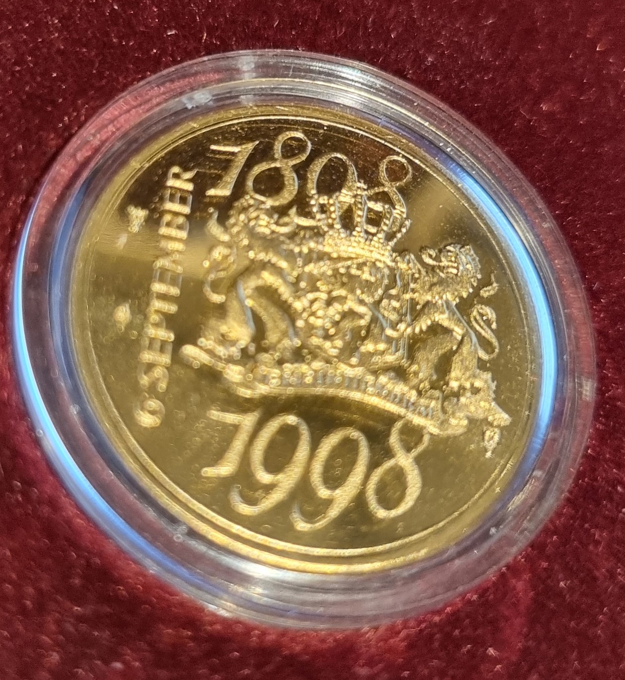 1000078818 Gouden Penning 1898-1998 100 jaar Koningin Wilhelmina