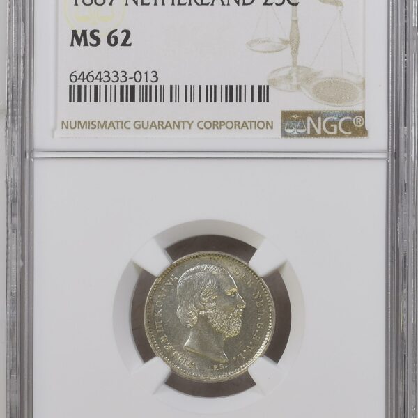 25 cent 1887 MS62 NGC