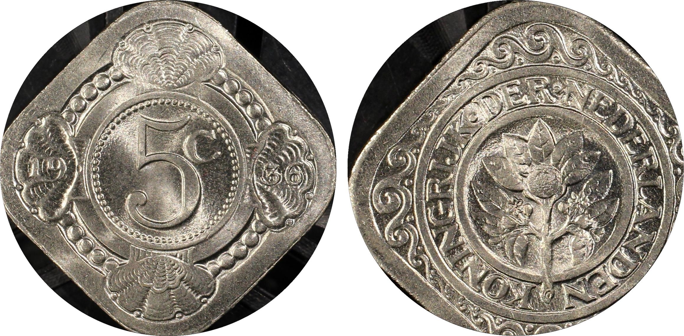 5 cent 1936 MS67+ PCGS Koningin Wilhelmina 5 cent 1936 MS67+ PCGS