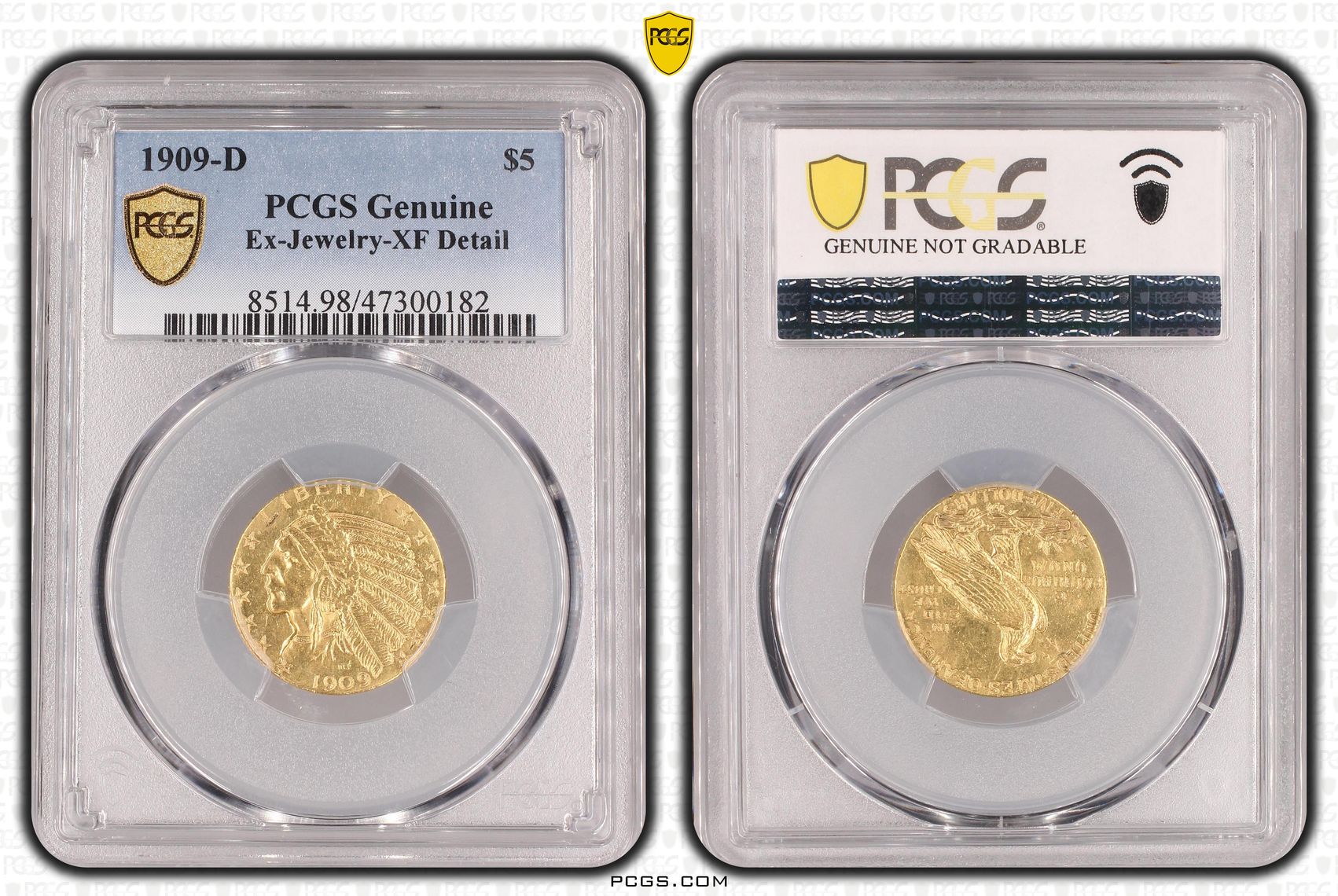 5 dollar 1909 Denver PCGS 5 dollar 1909 Denver PCGS