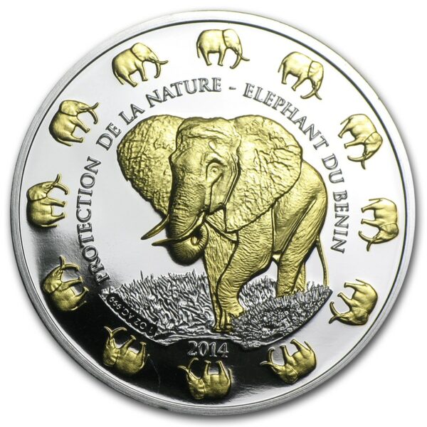 Benin Olifant 1 oz 2014 Verguld