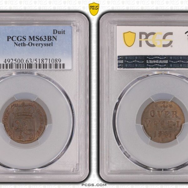 Duit 1741 Overijssel MS63 BN PCGS