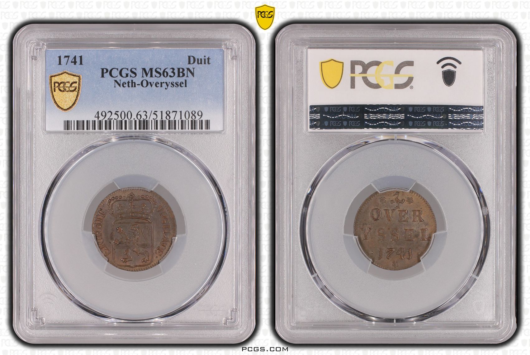 Duit 1741 Overijssel MS63 BN PCGS Duit 1741 Overijssel MS63 BN PCGS