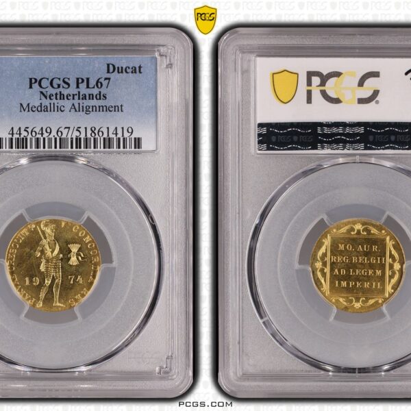Dukaat 1974 Medaille slag PL67 PCGS