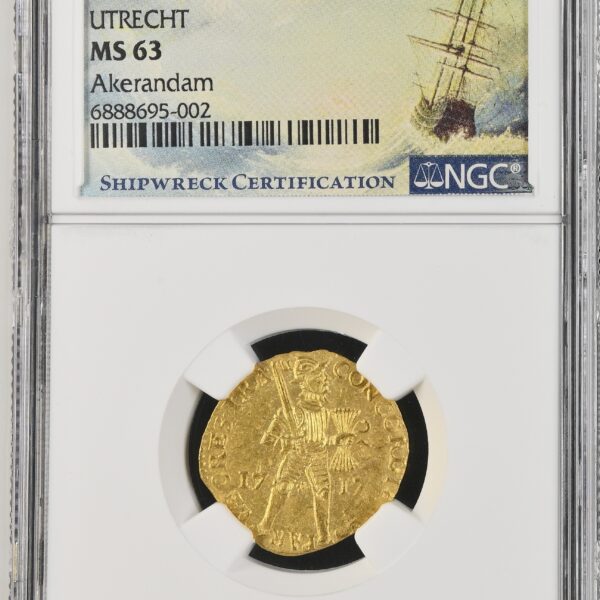 Gouden Dukaat 1717 MS63 NGC VOC Shipwreck Akerdam