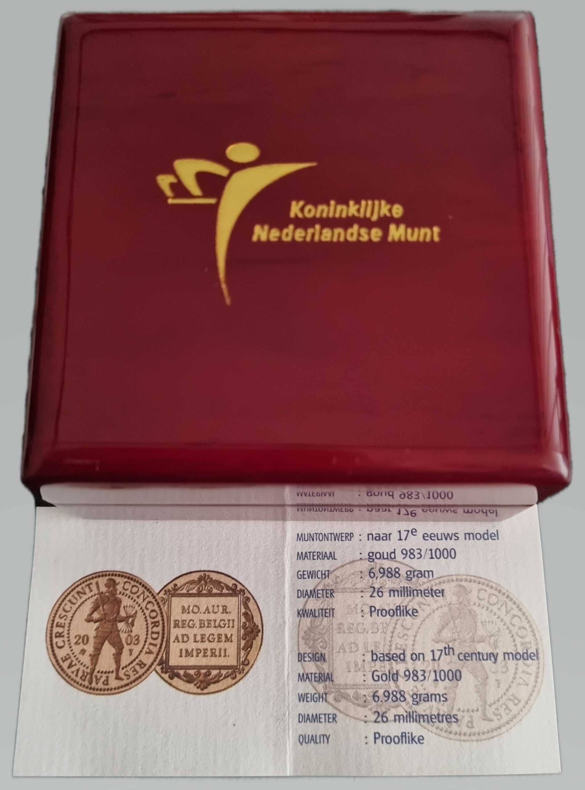 Gouden dubbele dukaat 2003 box 101munten Dubbele Gouden Dukaat 2003