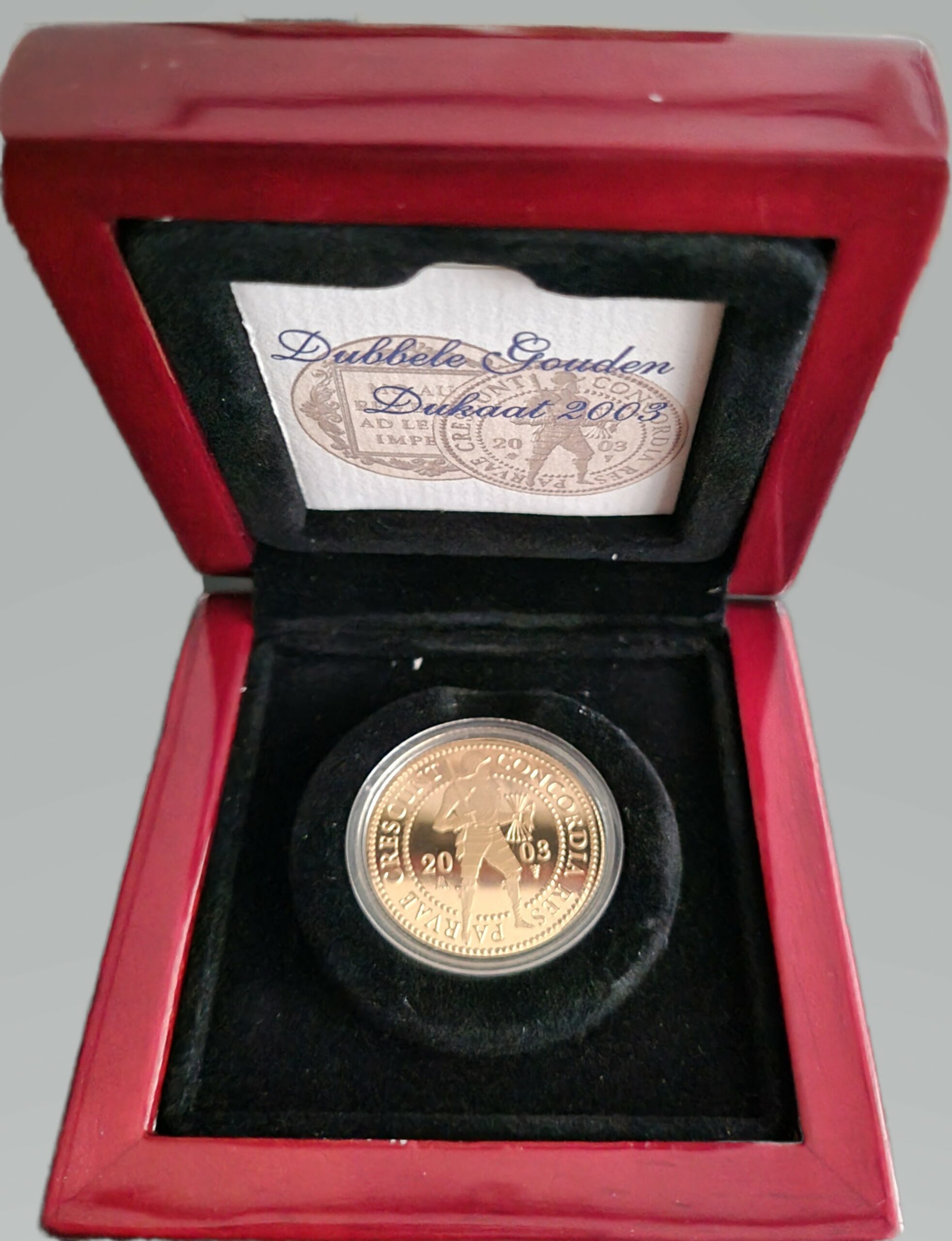 Gouden dubbele dukaat 2003 box open 101munten Dubbele Gouden Dukaat 2003
